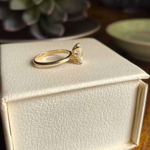 14k Solid Gold Moissanite Radiant Tulip Lotus Engagement Ring size 4.5 PREOWNED - Picture 5 of 17